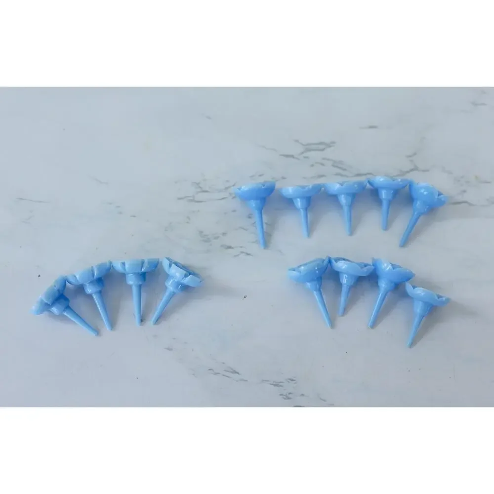 VTG Set of 13 Floral Rose Cake Toppers Candle Holders Retro MCM Birthday Decor